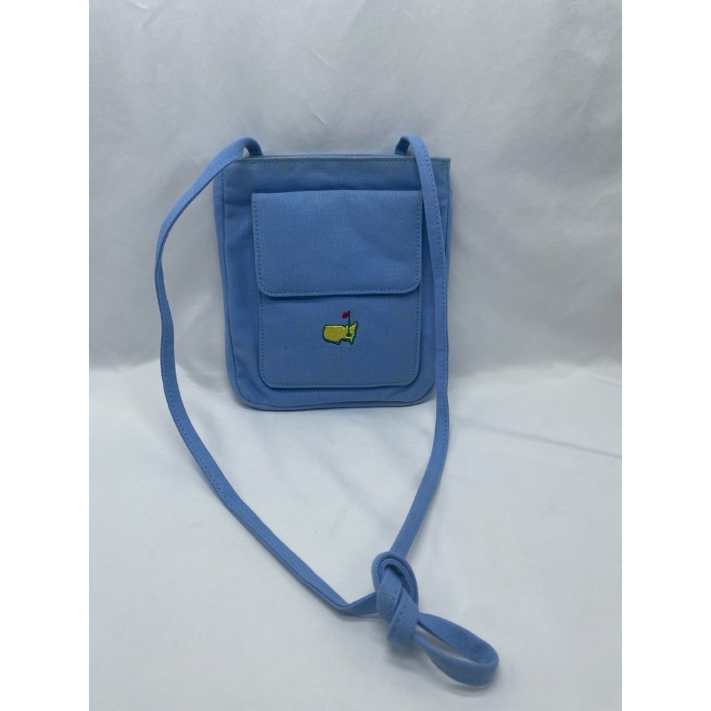 Masters Augusta Golf Tournament Crossbody Bag Purse Tote Long Strap Blue Canvas